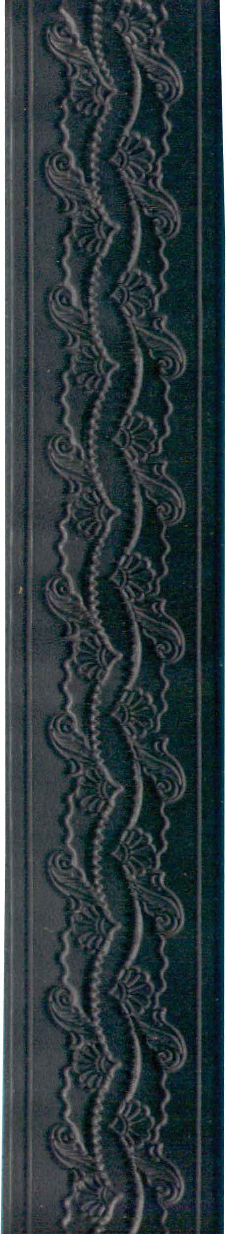 Black Tooled Belt Flowery Design