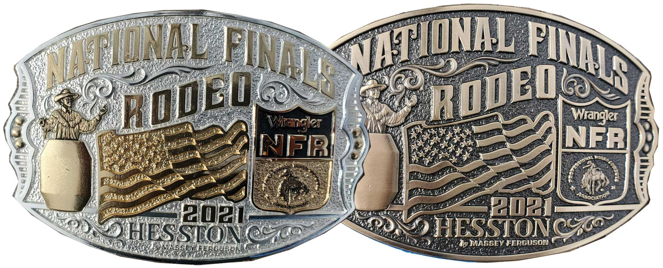 Small National Finals Rodeo Hesston 2014 NFR Youth Cowboy Buckle New Wrangler 