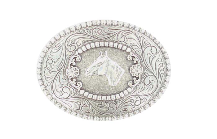 ~ MARE & FOAL ~ Western Belt Buckle~ Horsehead Colt Silver Cowgirl Horse 3707860 