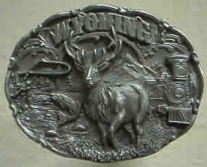 Wyoming buckle with elk