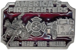 American Firefighters buckle, red