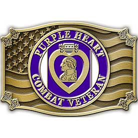 Purple Heart Brass Buckle